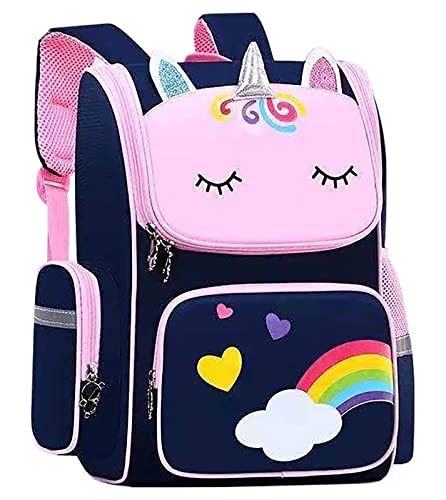 Unicorn School Backpack for Girls Large Capacity Waterproof Light Weight