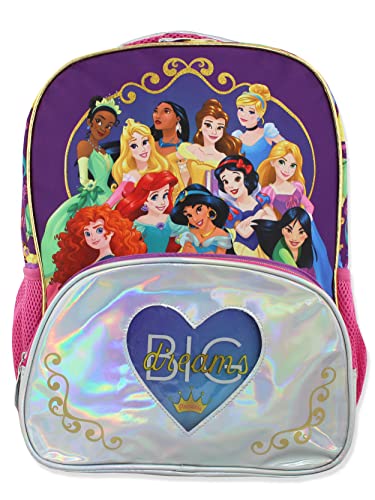 Disney Princess Girl's 16 Inch School Backpack Bag (One Size,