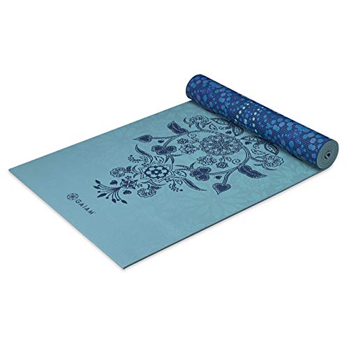 Gaiam Yoga Mat Premium Print Reversible Extra Thick Non Slip