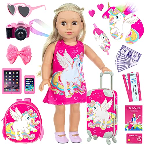 UNICORN ELEMENT 15Pcs 18 Inch Girl Doll Clothes and Accessories,