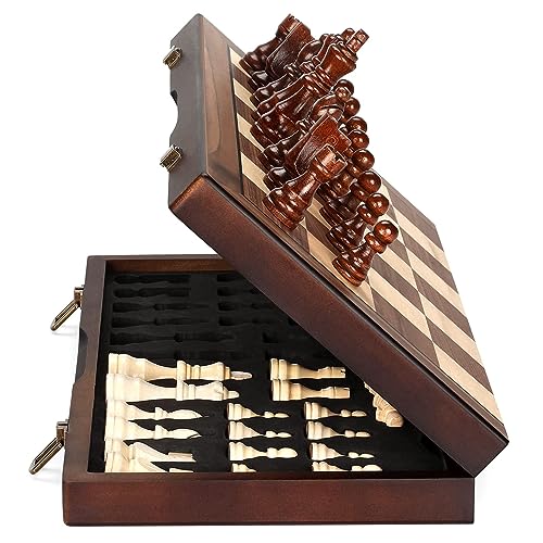 Magnetic Wooden Chess Board Set with Manual for Adults Kids