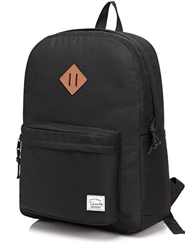 VASCHY Lightweight Backpack for School, Classic Basic Water Resistant Casual